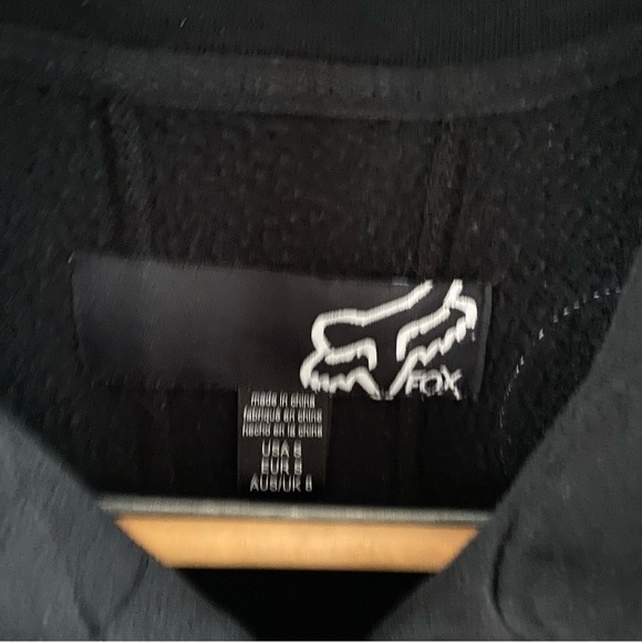 FOX RACING Zip Up Sweatshirt Jacket Black Embroidered Small Pockets Thumbholes - Picture 7 of 16